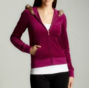 Juicy Couture Fur Trimmed Velour hoodie (size L)